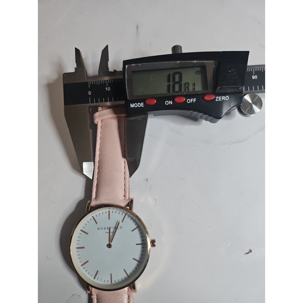Rosefield Swiss Ladies Quartz Watch Rose Gold Bezel Pink Band New Battery Runs - Picture 8 of 9